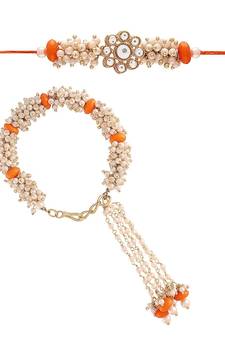 Designer Bhaiya Bhabhi Hanging Lumba Rakhi Combo Set for Rakshabhandan Special