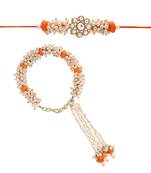 Designer Bhaiya Bhabhi Hanging Lumba Rakhi Combo Set for Rakshabhandan Special