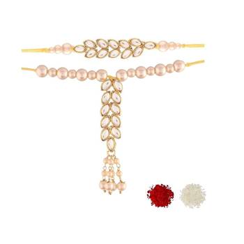 Designer Bhaiya Bhabhi Hanging Lumba Rakhi Combo Set for Rakshabhandan Special 2