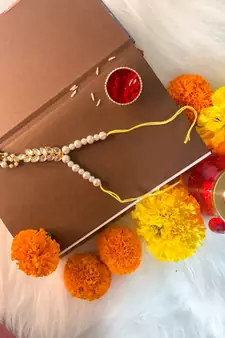 Designer Bhaiya Bhabhi Hanging Lumba Rakhi Combo Set for Rakshabhandan Special
