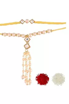 Designer Bhaiya Bhabhi Hanging Lumba Rakhi Combo Set for Rakshabhandan Special