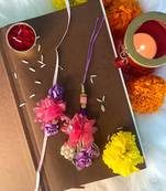 Designer Bhaiya Bhabhi Hanging Lumba Rakhi Combo Set for Rakshabhandan Special