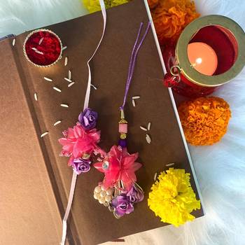 Designer Bhaiya Bhabhi Hanging Lumba Rakhi Combo Set for Rakshabhandan Special 2