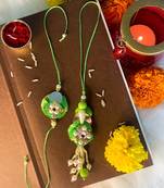 Designer Bhaiya Bhabhi Hanging Lumba Rakhi Combo Set for Rakshabhandan Special