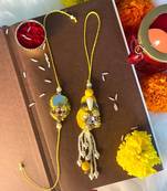 Designer Bhaiya Bhabhi Hanging Lumba Rakhi Combo Set for Rakshabhandan Special