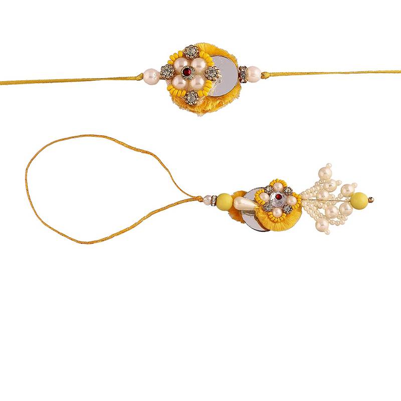 Designer Bhaiya Bhabhi Hanging Lumba Rakhi Combo Set for Rakshabhandan Special
