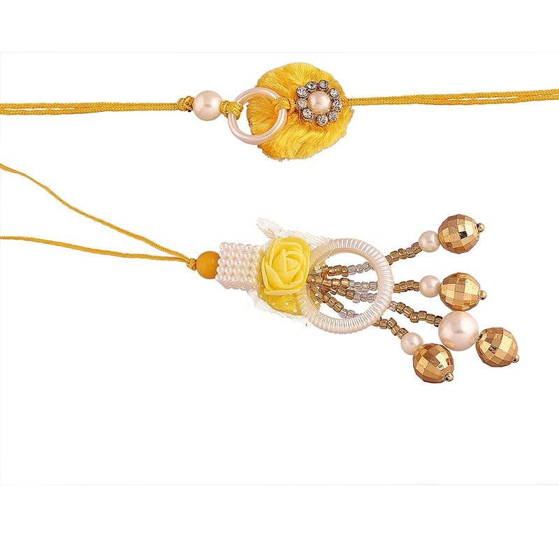 Designer Bhaiya Bhabhi Hanging Lumba Rakhi Combo Set for Rakshabhandan Special