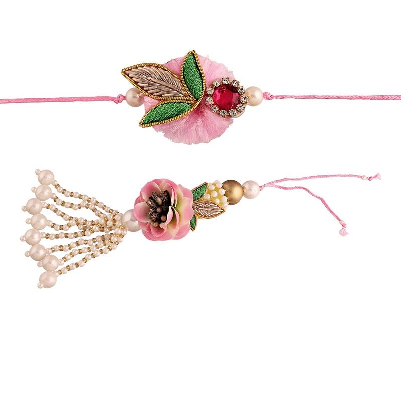 Designer Bhaiya Bhabhi Hanging Lumba Rakhi Combo Set for Rakshabhandan Special