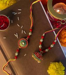 Designer Bhaiya Bhabhi Hanging Lumba Rakhi Combo Set for Rakshabhandan Special