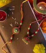 Designer Bhaiya Bhabhi Hanging Lumba Rakhi Combo Set for Rakshabhandan Special