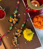 Designer Bhaiya Bhabhi Hanging Lumba Rakhi Combo Set for Rakshabhandan Special