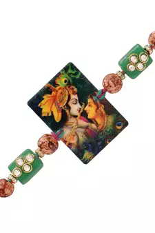 Designer Bhaiya Bhabhi Hanging Lumba Rakhi Combo Set for Rakshabhandan Special
