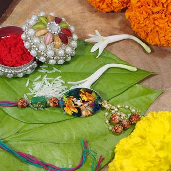 Traditional Hanging Printed Lumba Rakhi for Bhabhi  1