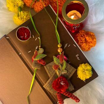 Designer Bhaiya Bhabhi Hanging Lumba Rakhi Combo Set for Rakshabhandan Special 1