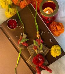 Designer Bhaiya Bhabhi Hanging Lumba Rakhi Combo Set for Rakshabhandan Special