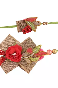 Designer Bhaiya Bhabhi Hanging Lumba Rakhi Combo Set for Rakshabhandan Special