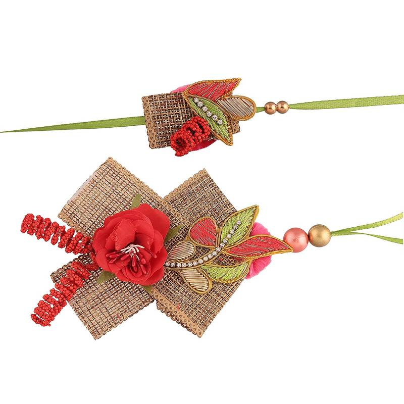 Designer Bhaiya Bhabhi Hanging Lumba Rakhi Combo Set for Rakshabhandan Special