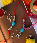 Designer Bhaiya Bhabhi Hanging Lumba Rakhi Combo Set for Rakshabhandan Special