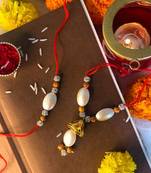 Designer Bhaiya Bhabhi Hanging Lumba Rakhi Combo Set for Rakshabhandan Special