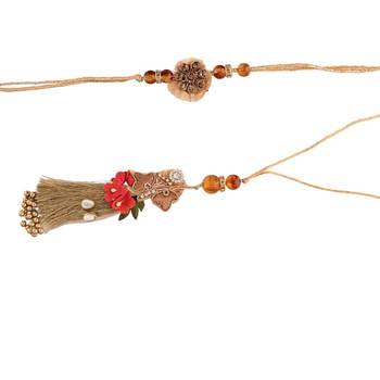 Designer Bhaiya Bhabhi Hanging Lumba Rakhi Combo Set for Rakshabhandan Special 2
