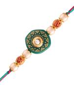 Designer Kundan Studded Pearl Rakhi Bracelet