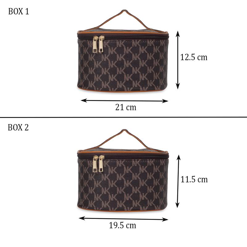 NFI essentials Set of 2 Piece Makeup Box Cosmetic Box Jewellery Box Trousseau Box Vanity Box Organizer Makeup