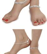Alloy Silver Plated Indian Traditional Ethnic Fancy Anklets
