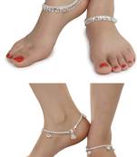 Alloy Silver Plated Indian Traditional Ethnic Fancy Anklets