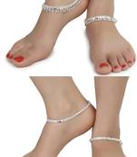 Alloy Silver Plated Indian Traditional Ethnic Fancy Anklets