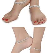 Alloy Silver Plated Indian Traditional Ethnic Fancy Anklets