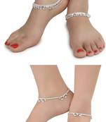 Alloy Silver Plated Indian Traditional Ethnic Fancy Anklets