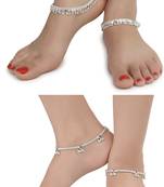 Alloy Silver Plated Indian Traditional Ethnic Fancy Anklets