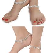 Alloy Silver Plated Indian Traditional Ethnic Fancy Anklets