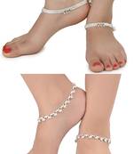 Alloy Silver Plated Indian Traditional Ethnic Fancy Anklets