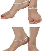 Alloy Silver Plated Indian Traditional Ethnic Fancy Anklets