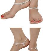 Alloy Silver Plated Indian Traditional Ethnic Fancy Anklets