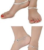 Alloy Silver Plated Indian Traditional Ethnic Fancy Anklets