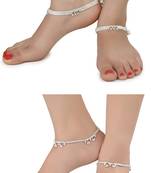 Alloy Silver Plated Indian Traditional Ethnic Fancy Anklets