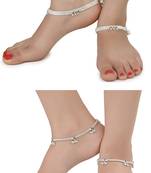 Alloy Silver Plated Indian Traditional Ethnic Fancy Anklets