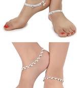 Alloy Silver Plated Indian Traditional Ethnic Fancy Anklets