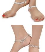 Alloy Silver Plated Indian Traditional Ethnic Fancy Anklets