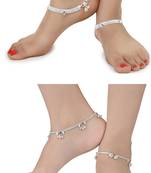 Alloy Silver Plated Indian Traditional Ethnic Fancy Anklets