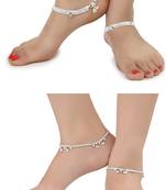 Alloy Silver Plated Indian Traditional Ethnic Fancy Anklets