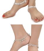 Alloy Silver Plated Indian Traditional Ethnic Fancy Anklets