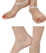 Alloy Silver Plated Indian Traditional Ethnic Fancy Anklets