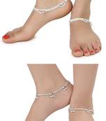 Alloy Silver Plated Indian Traditional Ethnic Fancy Anklets