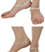 Alloy Silver Plated Indian Traditional Ethnic Fancy Anklets