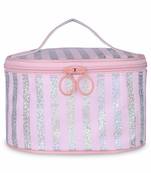 NFI essentials Women's and Girl's Flashy Stylish Pouches for Makeup accessories; Cosmetic; Toiletry Bag;  (Light Pink)