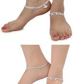 Alloy Silver Plated Indian Traditional Ethnic Fancy Anklets