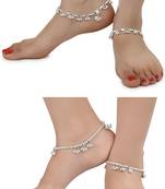 Alloy Silver Plated Indian Traditional Ethnic Fancy Anklets